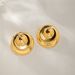 Ins Trend New Gold Brass Threaded Hoop Round Niche Light Luxury High-end Women's Earrings_ipsvogv.com