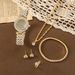 Women's Simple Full Diamond Steel Watch Bracelet Earrings Ring Necklace Six-piece Gift Set_ipsvogv.com