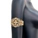 Fashion ladies shiny full rhinestone flower shaped hollow claw chain mesh wide arm chain hand jewelry_ipsvogv.com