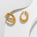 Fashionable texture, unique French pleated earrings, earrings, and high-end gold titanium steel geometric asymmetric_ipsvogv.com