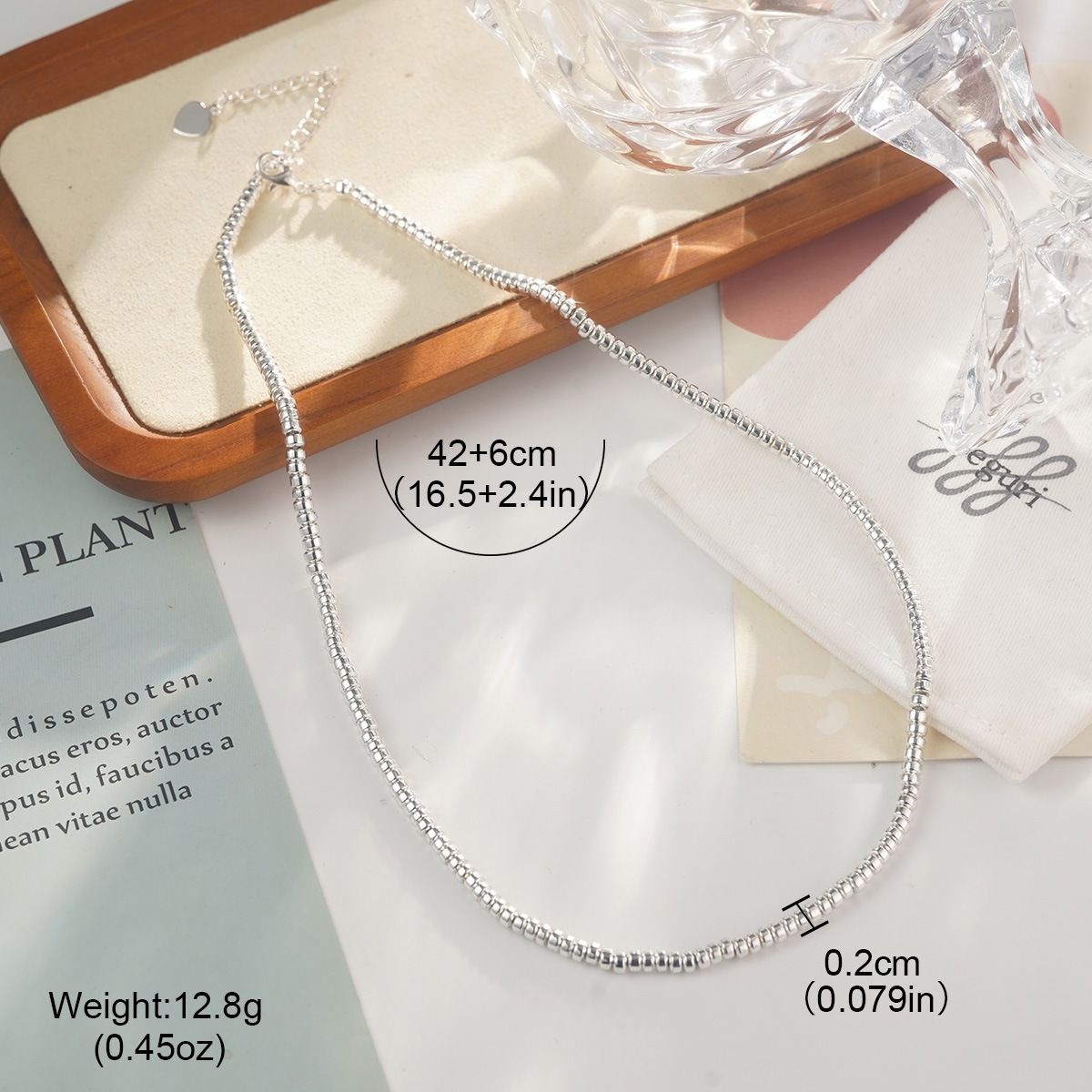 Summer Fresh Silver Necklace Summer Niche All Match High End Clavicle Chain Simple Personality Beads_ipsvogv.com
