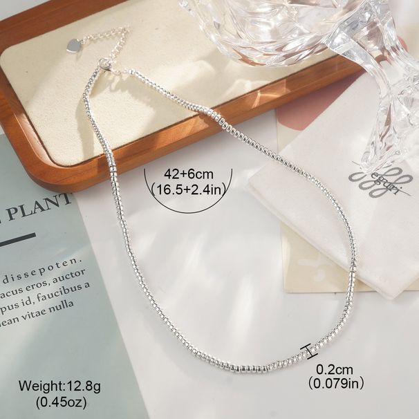 Summer Fresh Silver Necklace Summer Niche All Match High End Clavicle Chain Simple Personality Beads_ipsvogv.com