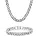 premium zinc alloy full diamond men's and women's hip-hop personaliy rendy brand Cuban chain necklace bracele_ipsvogv.com