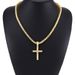 Hip-hop diamond-encrusted cross pendant necklace Cuban chain necklace full of diamond single-row Diamond Tennis chain trendy jew_ipsvogv.com