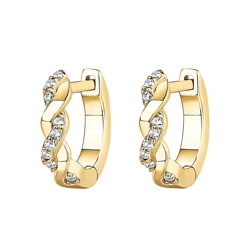 HOOPS Personalized Diamond 8 Shaped Earrings For Women Temperament Straight Needle 14k Gold Earrings For Women_ipsvogv.com