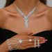 Women’s Jewelry Set Fashion Wedding Studio Bridal Accessories Sparkling Diamond Three Layer Heart Tassel Necklace/earring Set_ipsvogv.com