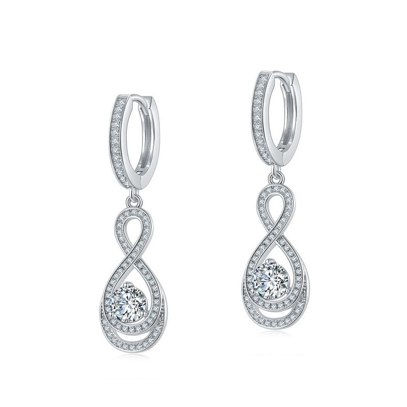 Moissanite Earrings For Women S925 Silver 8 Shaped Water Drop Earrings High End Personality Fashion_ipsvogv.com