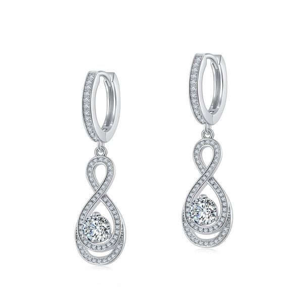 Moissanite Earrings For Women S925 Silver 8 Shaped Water Drop Earrings High End Personality Fashion_ipsvogv.com