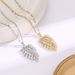 Fashionable and high-end titanium steel necklace with feather inlaid zircon ins for women's collarbone chain, gold_ipsvogv.com