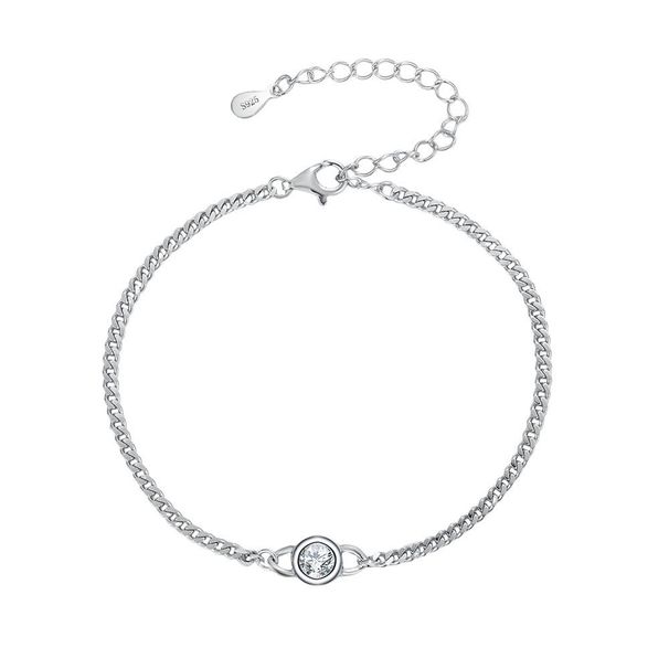 S925 Silver Moissanite Classic Single Diamond Bubble 50 Points 1 Carat Simple Fashion Diamond Bracelet Rose Gold Plated_ipsvogv.com