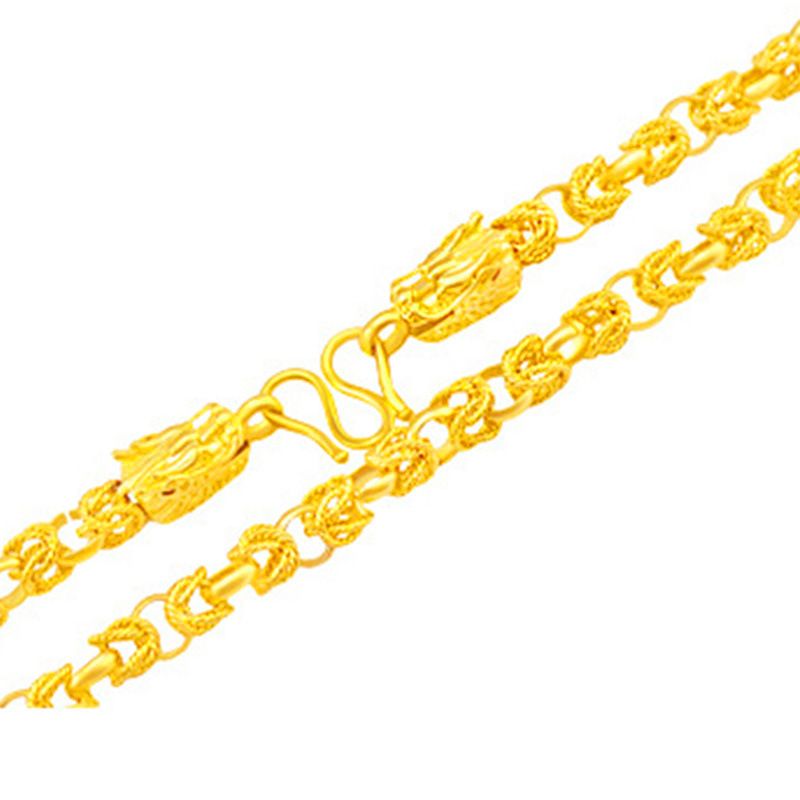 Head Spring Necklace Men's China Dragon King Air Chain Plating Real Gold Anti Allergy Fade_ipsvogv.com