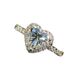 Silver Female Simulation Micro Set Heart Shaped One Carat Mosan Diamond Ring_ipsvogv.com