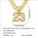 Cool Full Number 23 Pendant Necklace for Men's Hip Hop Personalized Bubble Bar Dressing with Diamond Cuban Chains_ipsvogv.com