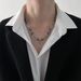 Colorless hip-hop dark rivet splicing steel bead Cuban chain Punk Gothic niche couple versatile necklace_ipsvogv.com