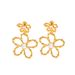 Brass Gold-Plated Metal Flower Earrings For Women, Light Luxury High-End Design Sense Fashion Versatile Romantic Ear_ipsvogv.com