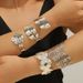 Geometric Open Adjustable Fashion Wide Hollow Butterfly Gold Bracelet For Women_ipsvogv.com
