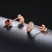 Unisex Fashion Flower Shape Earrings Inlaid with Zircon Rose Gold Plated Hot Earrings_ipsvogv.com