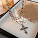 Original Gothic Tassel Cross Pendant Crystal Chain Necklace Female European And American Exaggerated Retro Personality Net Red Jewelry_ipsvogv.com