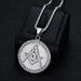 Hip Hop Jewelry Stainless Steel Gold-Plated Diamond-Studded Masonic AG Pendant Necklace_ipsvogv.com