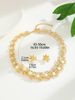 Zinc Alloy Inlaid Fashion Gold Necklace Earrings Bride Set Pearl Jewelry Set_ipsvogv.com