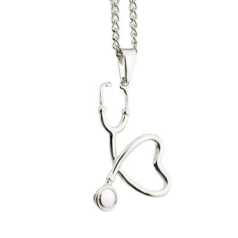 Titanium Steel Stethoscope Pendant Hip Hop Titanium Steel Necklace Personality Male And Female Couple Jewelry_ipsvogv.com