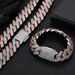 Men's Jewelry Set Fashion Men's Bracelet Flip Buckle Three Row Zircon Diamond Cuban Chain Thick Hip Hop Necklace_ipsvogv.com