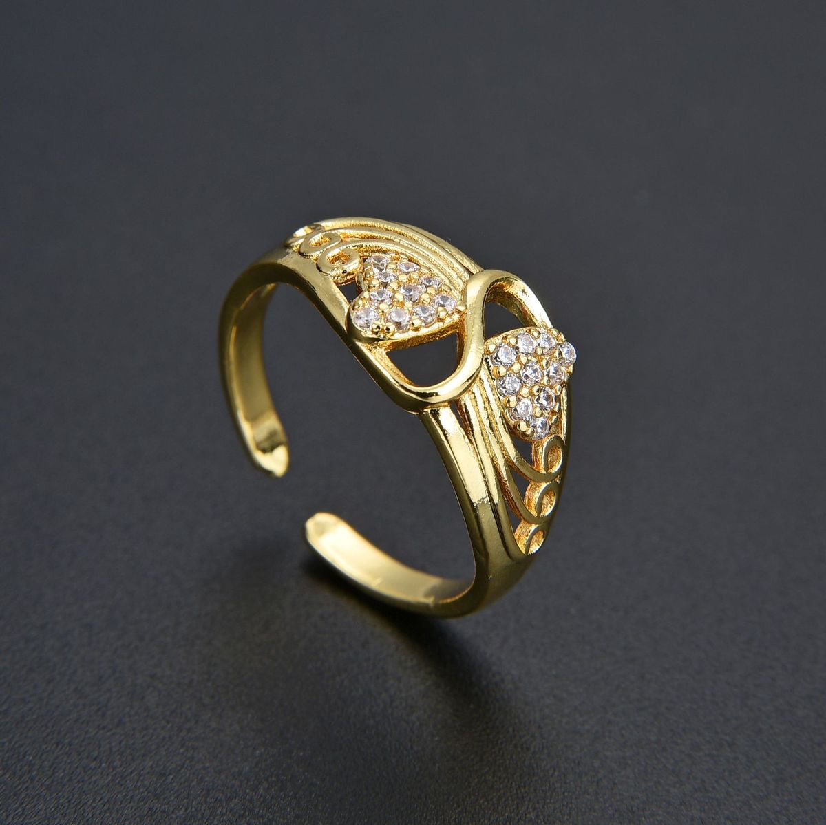 Unisex Luxury Diamond Zircon CZ Butterfly Wings Ring Open Design Hand Jewelry Gold And Silver Color Adjustable_ipsvogv.com