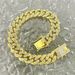 Hip Hop Pet Collar Cuban Dog Chain Full Diamond Necklace Buckle Gold Silver_ipsvogv.com