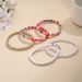 Bohemian Candy Color Ethnic Style Colorful Soft Pottery Rice Pearl Bracelet Love 5-piece Set_ipsvogv.com