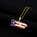 vintage oil drip stainless steel Puerto Rico map flag pendant necklace men and women hot selling accessories new products_ipsvogv.com