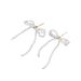 Fashion OL Bow Personalized Double layer Hollow Pearl Earrings Female Versatile Design Ear Bone Nails_ipsvogv.com