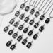 hot selling stainless steel 26 English men and women fashion black square capital English titanium steel necklace_ipsvogv.com