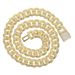 Chain Necklaces Hip Hop Full Diamond Cool Cuban Necklace Men's Full Diamond Punk Accessories Gold Chain Width 12mm_ipsvogv.com