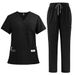 Women's new V-neck split medical overalls, pocket straight pants, men's and women's toiletries_ipsvogv.com
