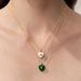 Women's Jewelry Casual Colored Enamel Love Necklace Light Luxury High End Design Sense Cold Style Peach Heart Versatile Sweater Chain_ipsvogv.com