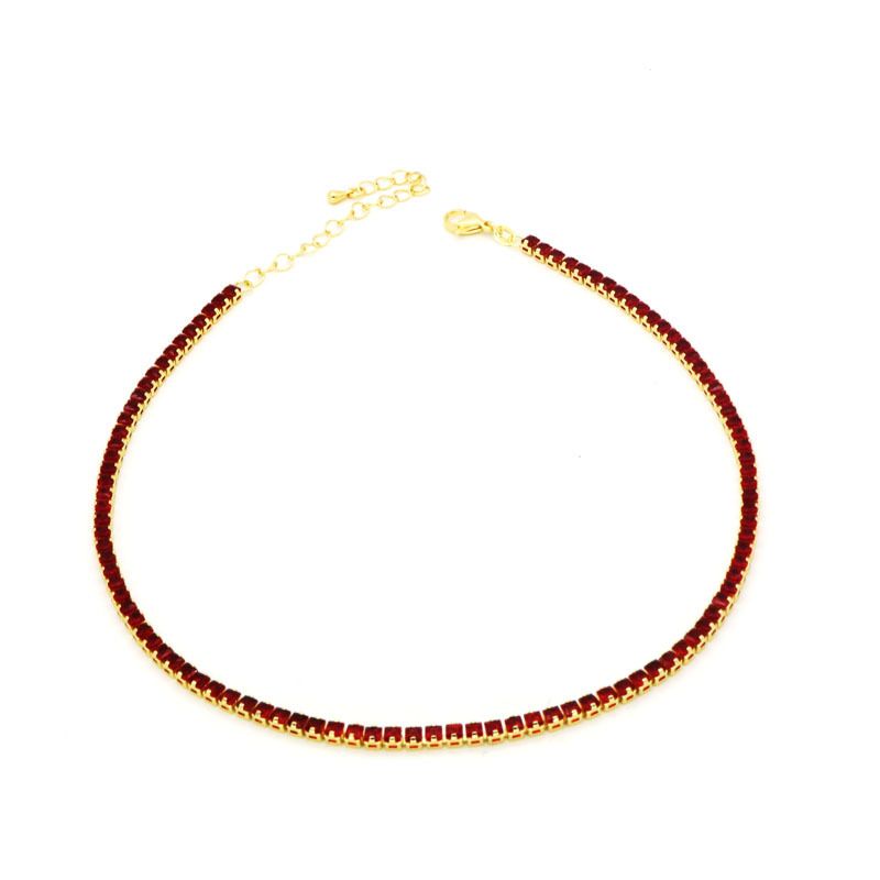 Trendy Hip-Hop Colorful Zircon Necklace For Women Ins Style Niche High-End Full Diamond Tennis Chain Choker_ipsvogv.com
