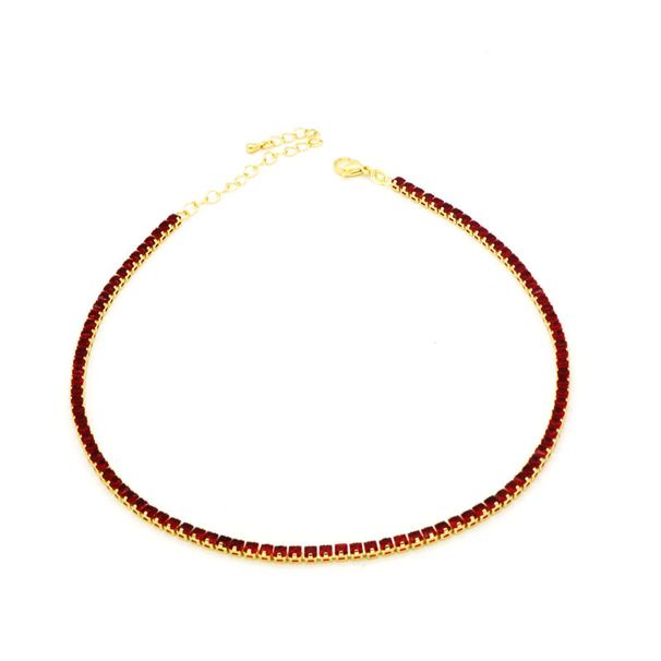 Trendy Hip-Hop Colorful Zircon Necklace For Women Ins Style Niche High-End Full Diamond Tennis Chain Choker_ipsvogv.com