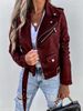 Women's jacket top PU leather jacket motorcycle short zipper_ipsvogv.com