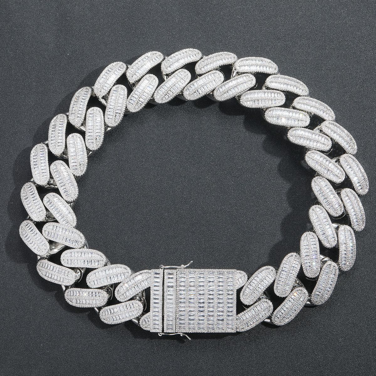 Men's Jewelry Hip Hop 40mm Large Cuban Chain Full Of Zircon T Square Zircon Real Gold Electroplated Hip Hop Punk Male Personality Necklace_ipsvogv.com