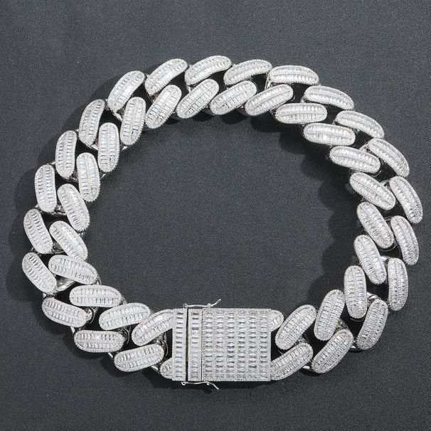 Men's Jewelry Hip Hop 40mm Large Cuban Chain Full Of Zircon T Square Zircon Real Gold Electroplated Hip Hop Punk Male Personality Necklace_ipsvogv.com