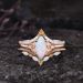 Sanjie's New Alloy Inlaid Horse Eye Australian Treasure Rose Gold Three Piece Women's Fire Color Set Ring Women_ipsvogv.com