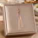 Korean Version Triangle Tassel Pull-out Titanium Steel Necklace For Women, Not Fading, Niche Design, Cool Style_ipsvogv.com