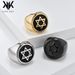 Retro six pointed star titanium steel ring men's personality niche Solomon seal ring high end_ipsvogv.com
