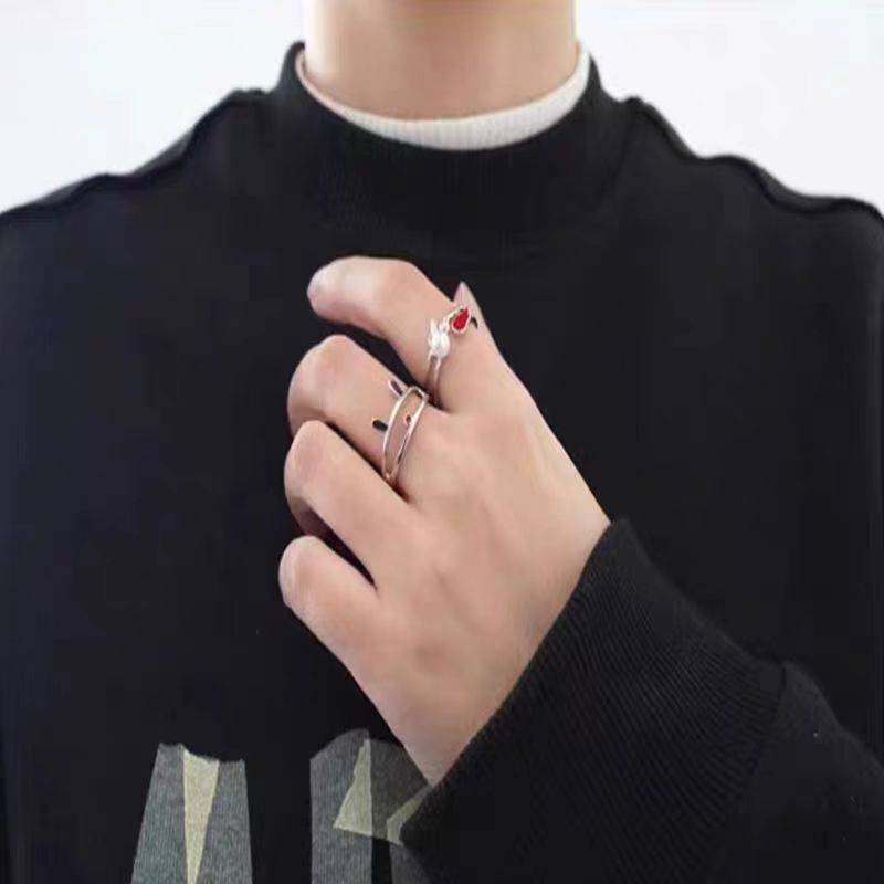 Japanese Korean Style Rabbit Ear With Niche Design, High-end Versatile. The Ring Opening Can Be Adjusted, Exquisite And_ipsvogv.com
