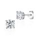 Simple And Fashionable Zircon Earrings S925 Sterling Silver Four Claw Inlaid Round White Zircon Earrings For Men And Women_ipsvogv.com