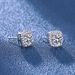 Women's Jewelry Silver Plated Zircon Earrings Square Round Earrings Fashionable And Simple Temperament Ming Style Square Earrings_ipsvogv.com