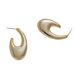 Trendy U-shaped earrings for women with gold oval stud earrings_ipsvogv.com