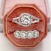 Cao Shi's Simple Engagement Banquet Women's Combination Ring with Geometric Shape and Full Diamond Ring_ipsvogv.com