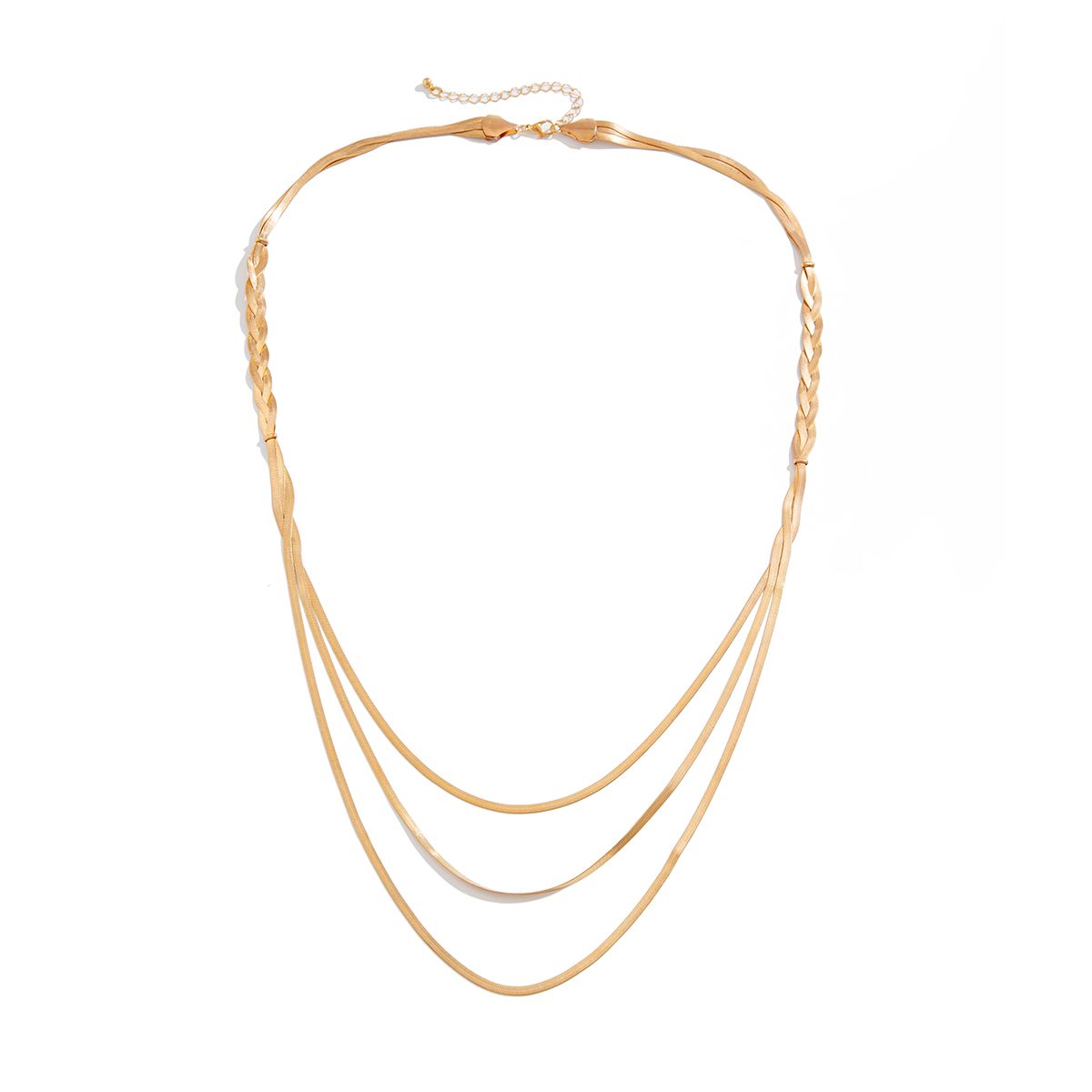 Long Multi-layer Woven Flat Snake Bone Chain Necklace Women's 2025 New Niche Design Fashion Travel Photography With Jewelry Tide_ipsvogv.com