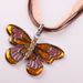 K600 Exaggerated Oil Drop Ribbon Colorful Butterfly Trendy Insect Pendant Short Necklace_ipsvogv.com